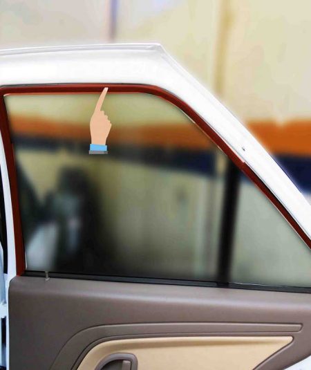 Internal dust strip around the right rear door glass coil of Peugeot 405